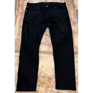 Days of September Mens Straight Jeans Jet Black Stretch Selvedge Denim Slim 35